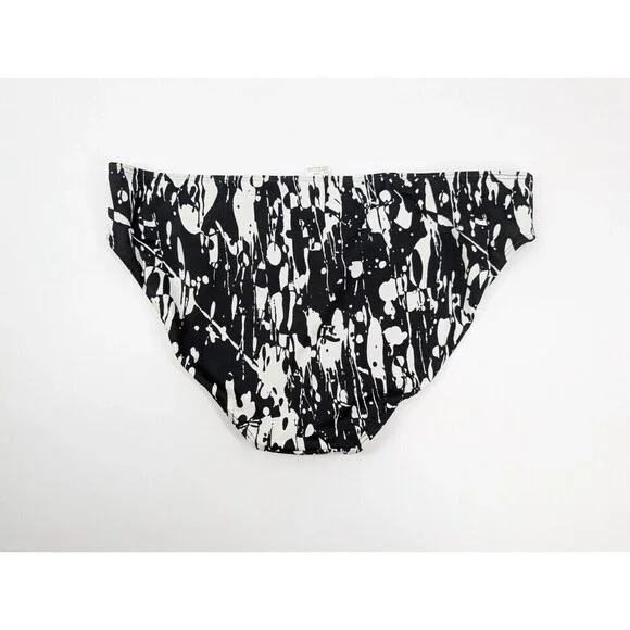 Shape Fx Swim Bikini Bottom Womens 18 Black Abstract Print Tummy Control Resort - Picture 3 of 10